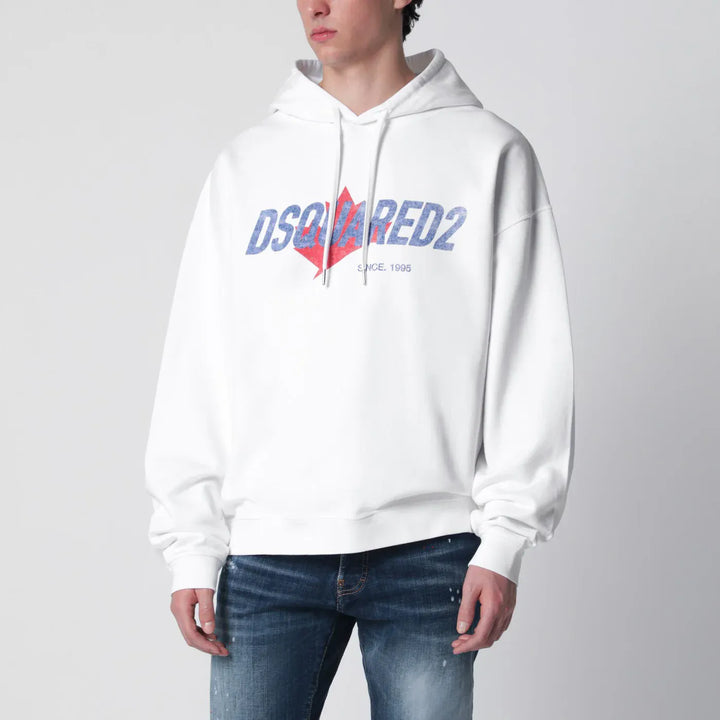 Dsquared2 - White relaxed-fit sweatshirt with logo print Brand Shirts &amp; Tops S