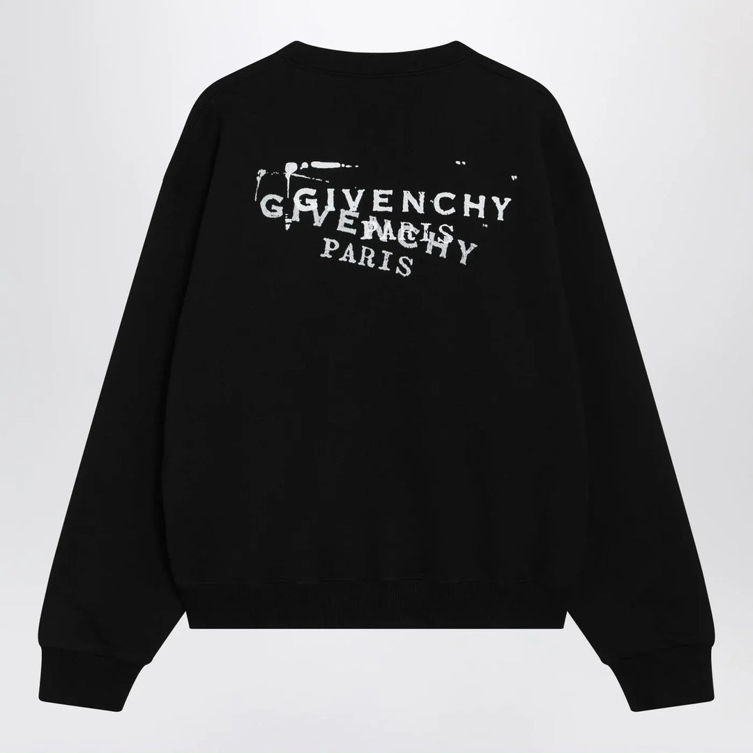 Givenchy - Black brushed cotton sweatshirt with logo Brand Shirts &amp; Tops
