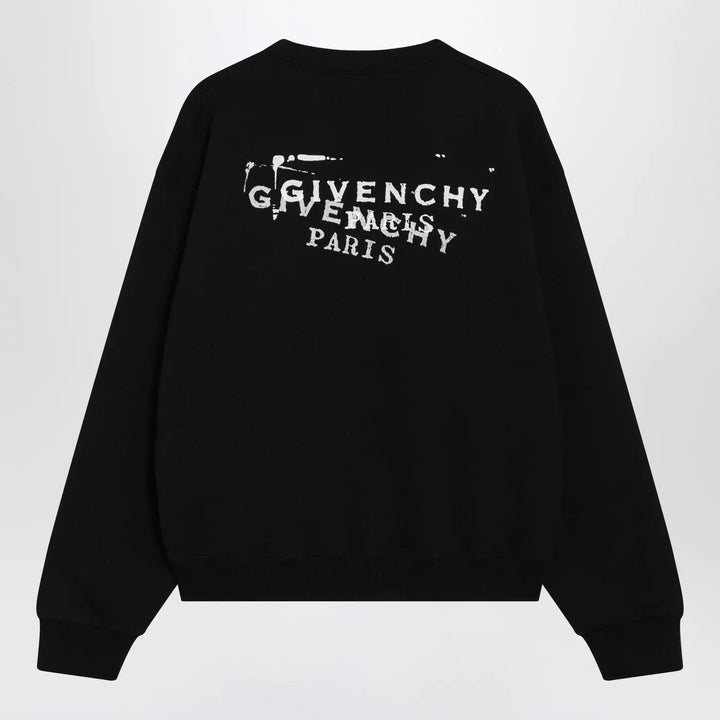Givenchy - Black brushed cotton sweatshirt with logo Brand Shirts &amp; Tops
