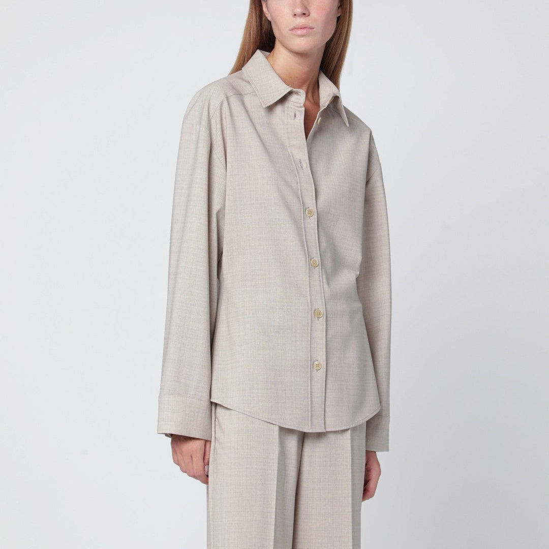 Shirts & Tops L Stucco-coloured wool shirt Brand