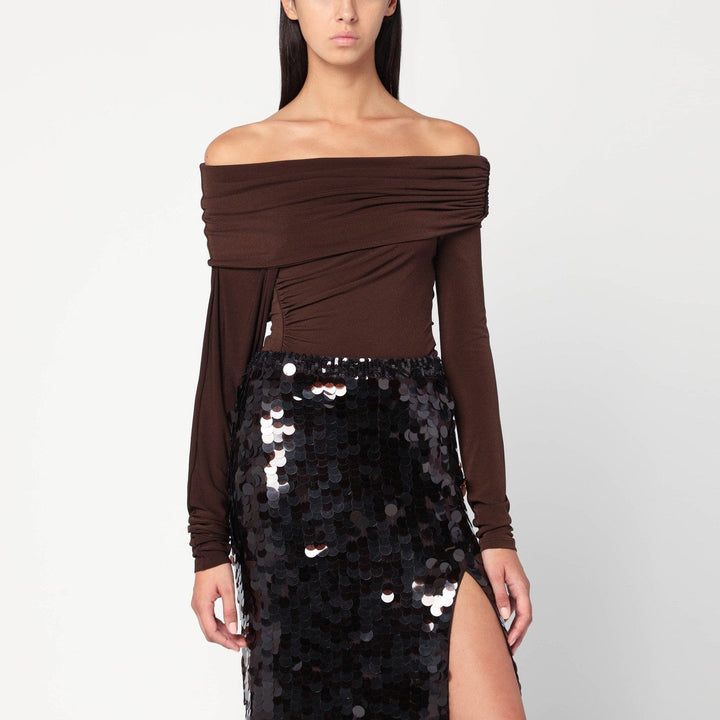 Shirts &amp; Tops 44  IT THE ANDAMANE - Top with bare shoulders in brown jersey Brand