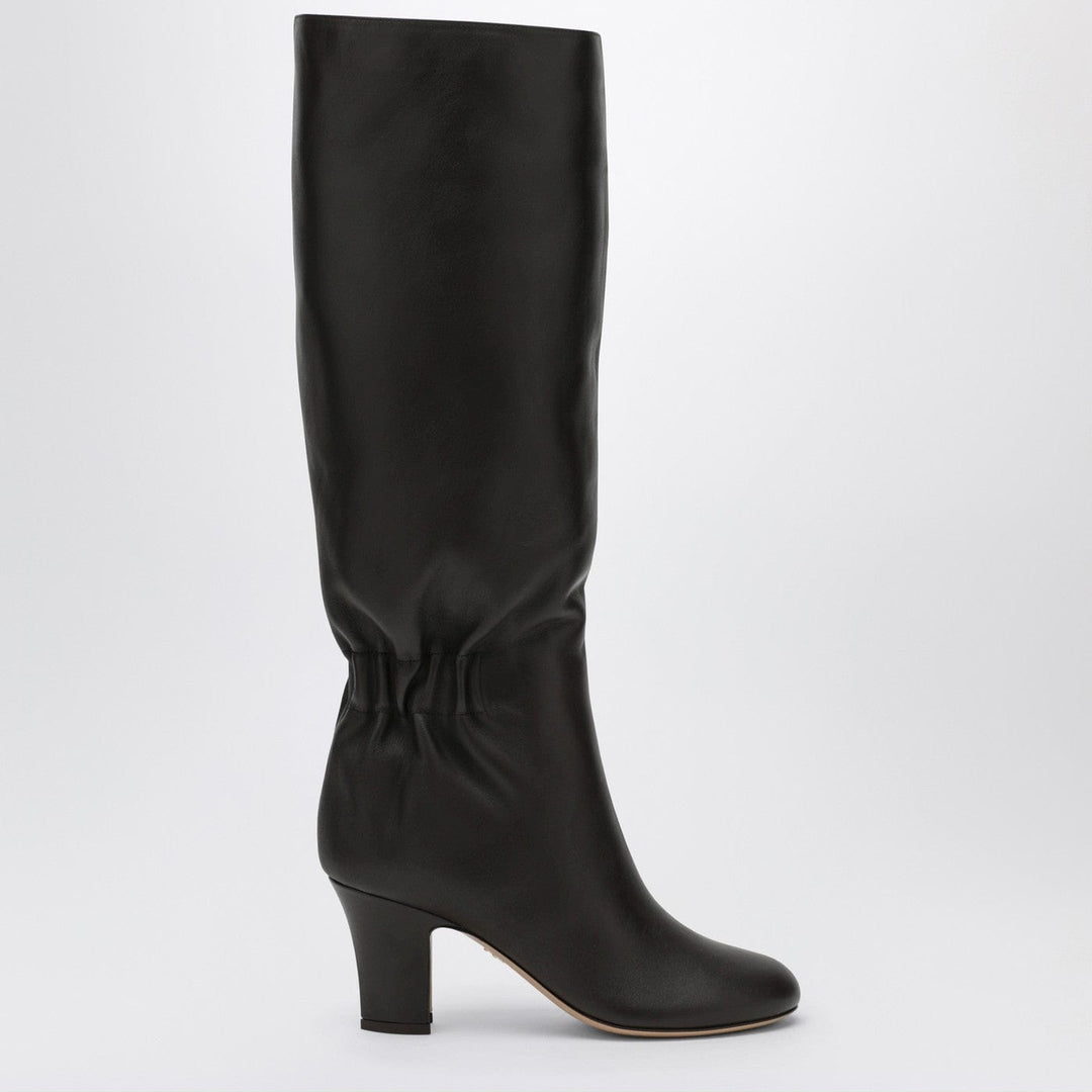 Shoes Ferragamo - Ruched Boots in Dark Brown Leather Brand