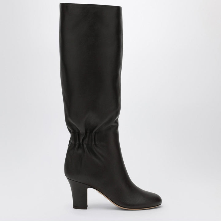 Shoes Ferragamo - Ruched Boots in Dark Brown Leather Brand