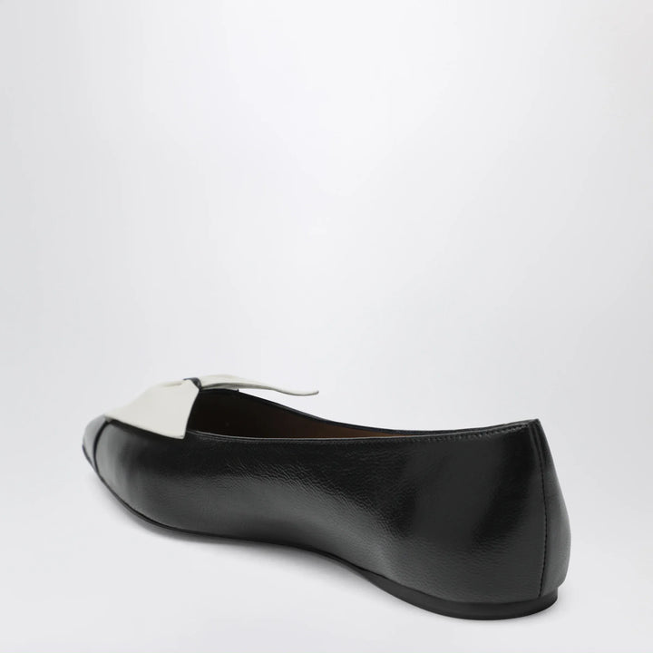 Ferragamo - Soft bow ballerina flats Black/Mascarpone Brand Shoes
