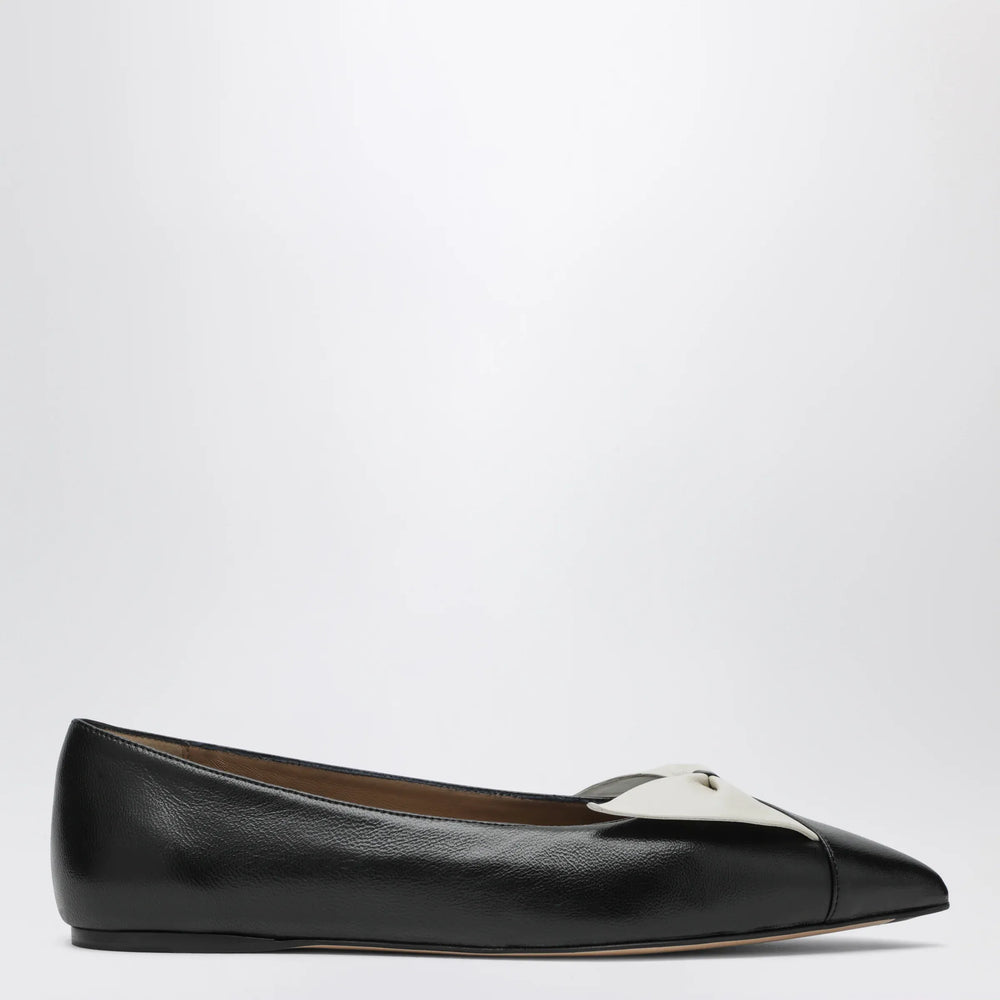 Ferragamo - Soft bow ballerina flats Black/Mascarpone Brand Shoes 5,5 US