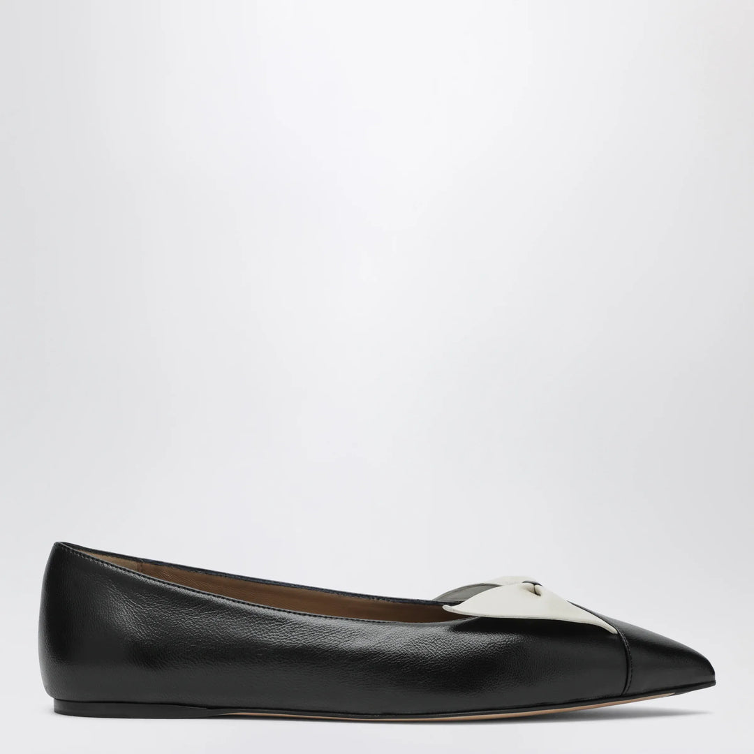 Ferragamo - Soft bow ballerina flats Black/Mascarpone Brand Shoes 5,5 US