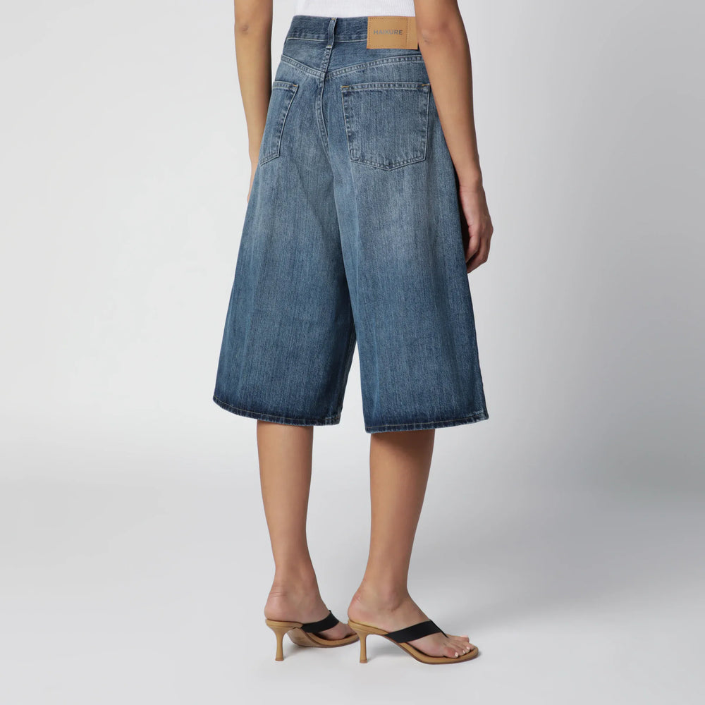 HAIKURE - Haikure wide Bermuda shorts in Blue Ryder denim Brand Shorts