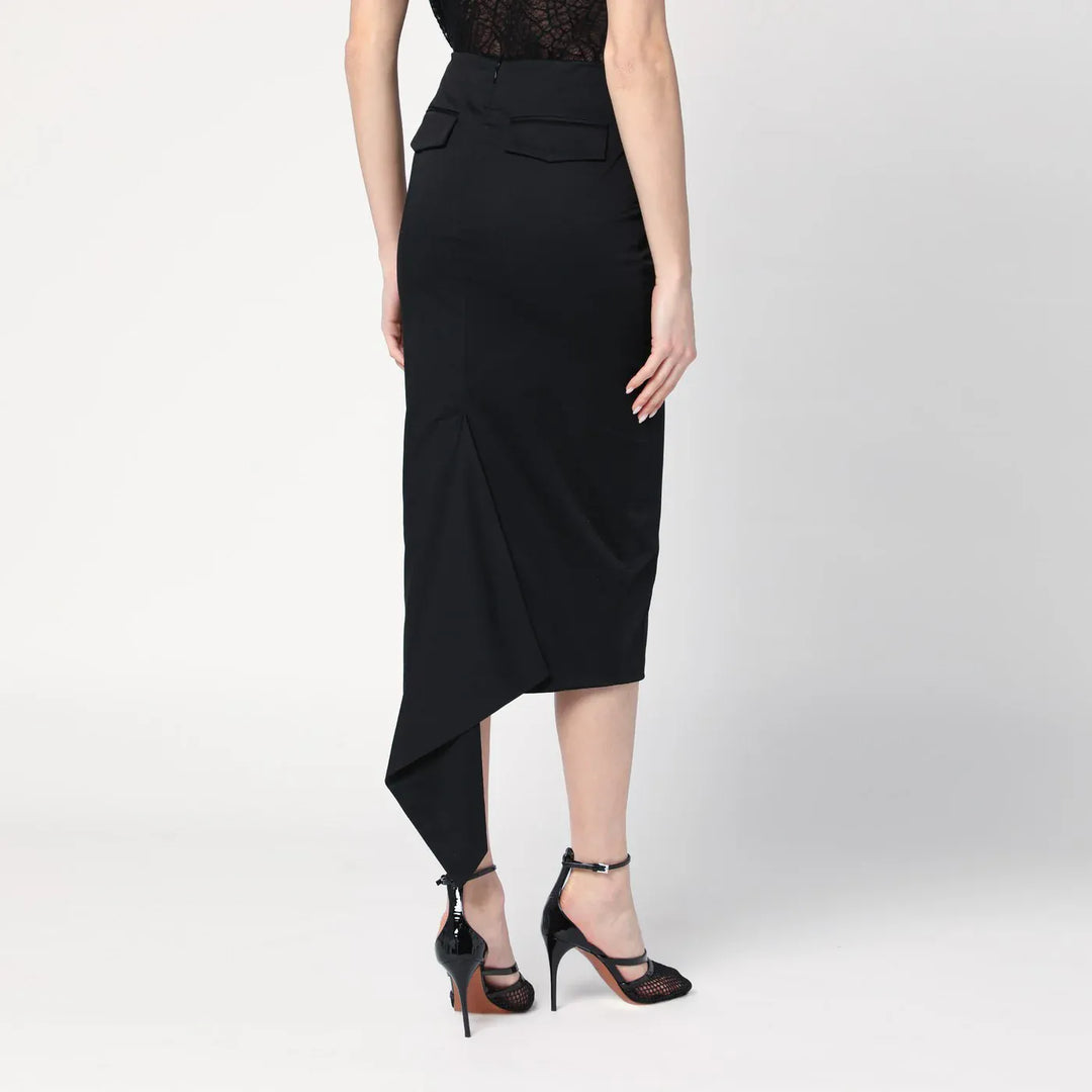 TheLatest - Black cotton midi skirt Brand Skirts 38  IT