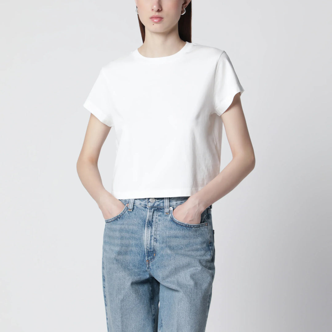 AGOLDE - White cotton crew-neck T-shirt Brand T-Shirt