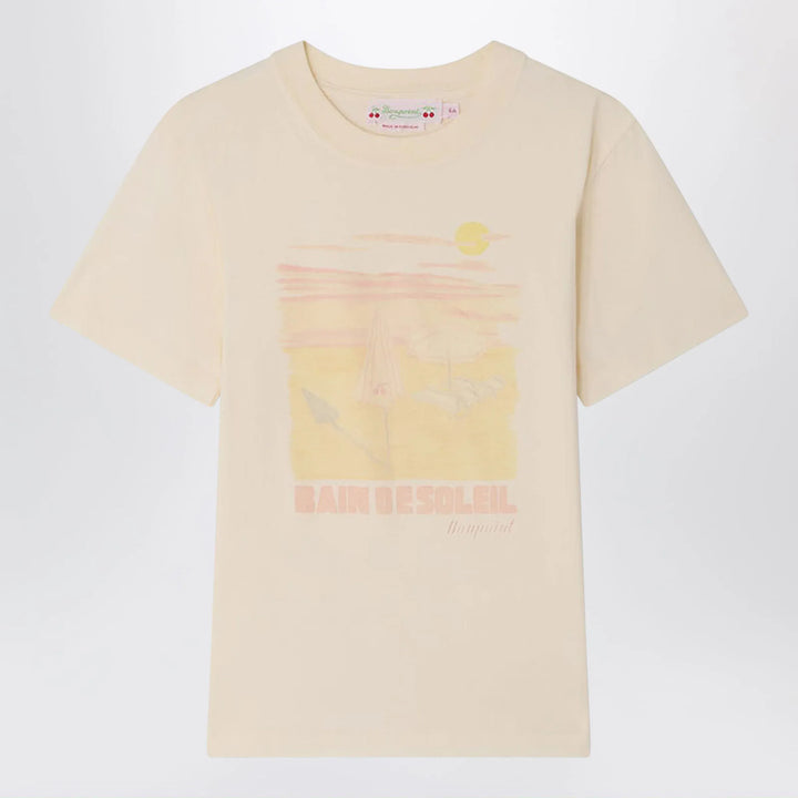 Bonpoint - Thida écru T-shirt with Bain de Soleil print Brand T-Shirt 8Y