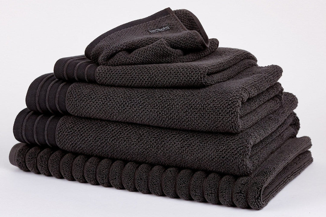 Bemboka Towelling Bemboka Towelling Pure Cotton Bath Towel - Jacquard Charcoal Brand