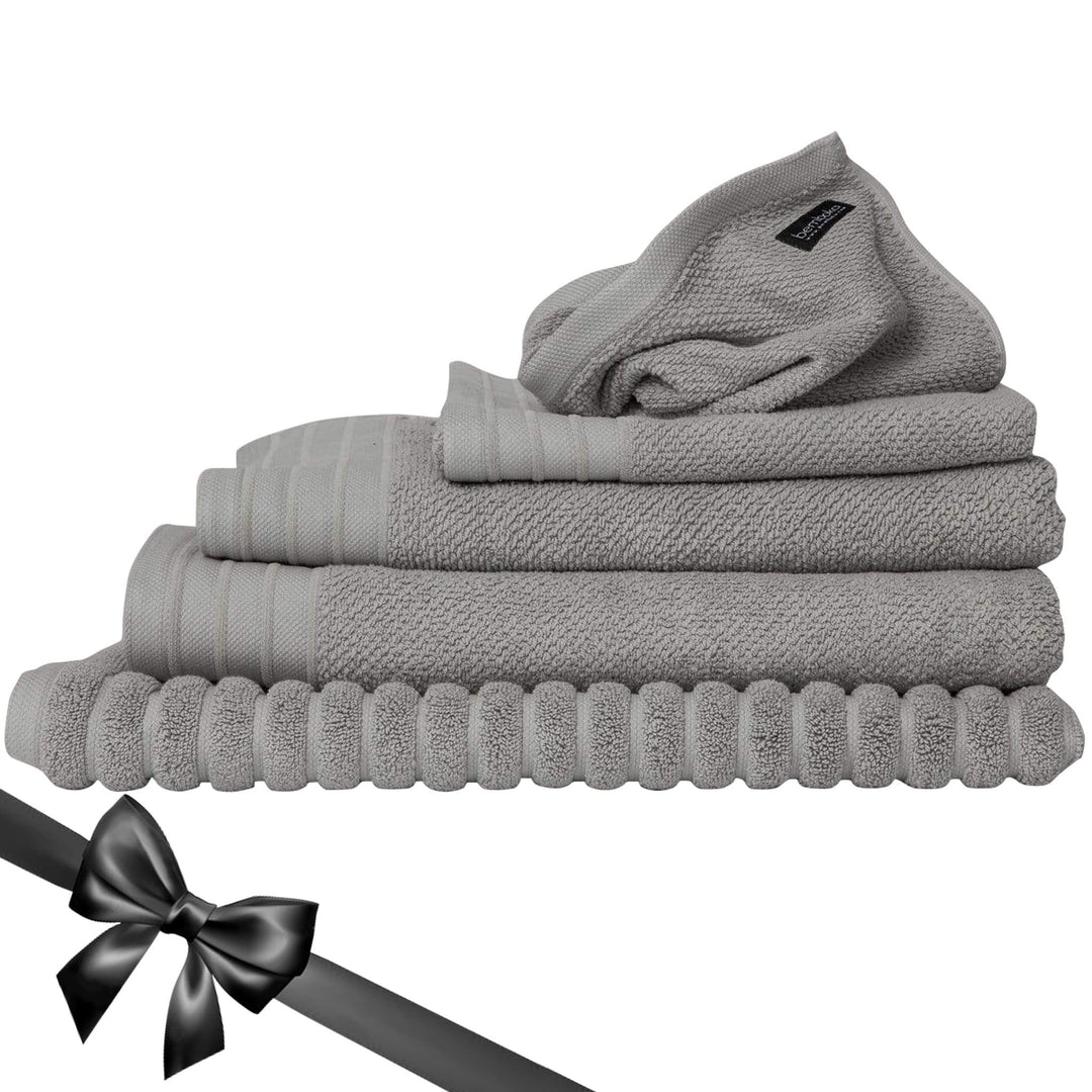 Bemboka Towelling Bemboka Towelling Pure Cotton Complete Set of Bath Sheets - Jacquard Dove Brand