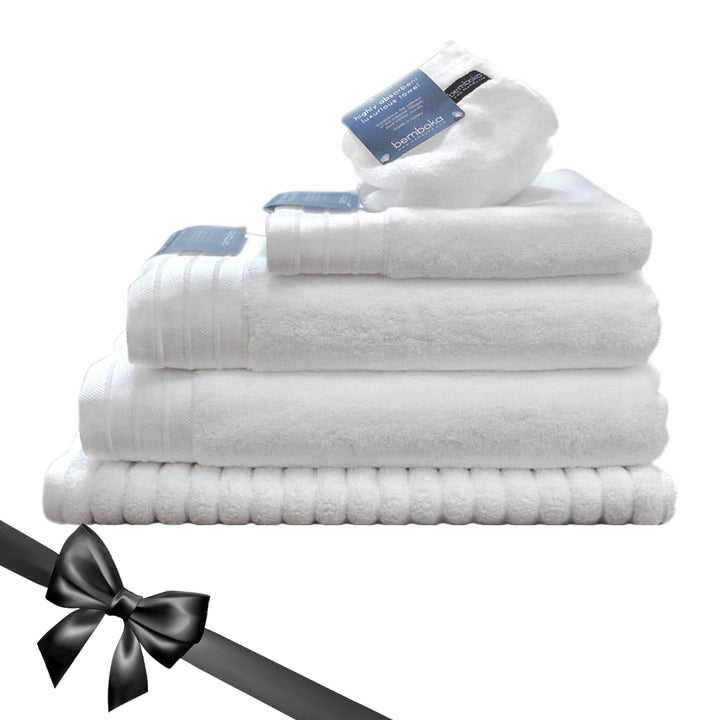 Bemboka Towelling Bemboka Towelling Pure Cotton Complete Set of Bath Sheets - Luxe White Brand
