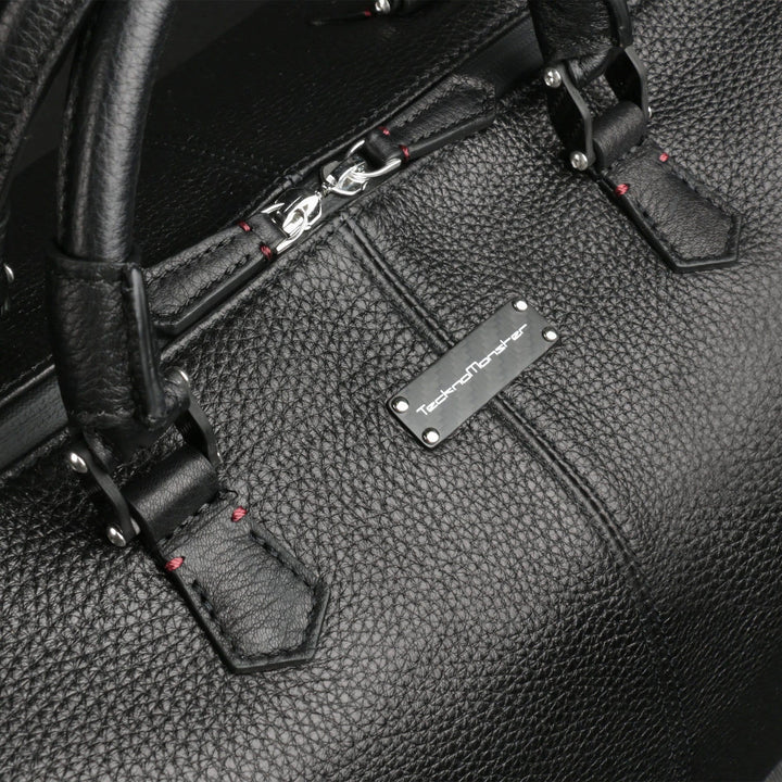 Tecknomonster Travel Bag Tecknomonster Bolina Leather Bag Black Colour Tecknomonster Borzy Bag Nylon Carbon Fiber  Brand