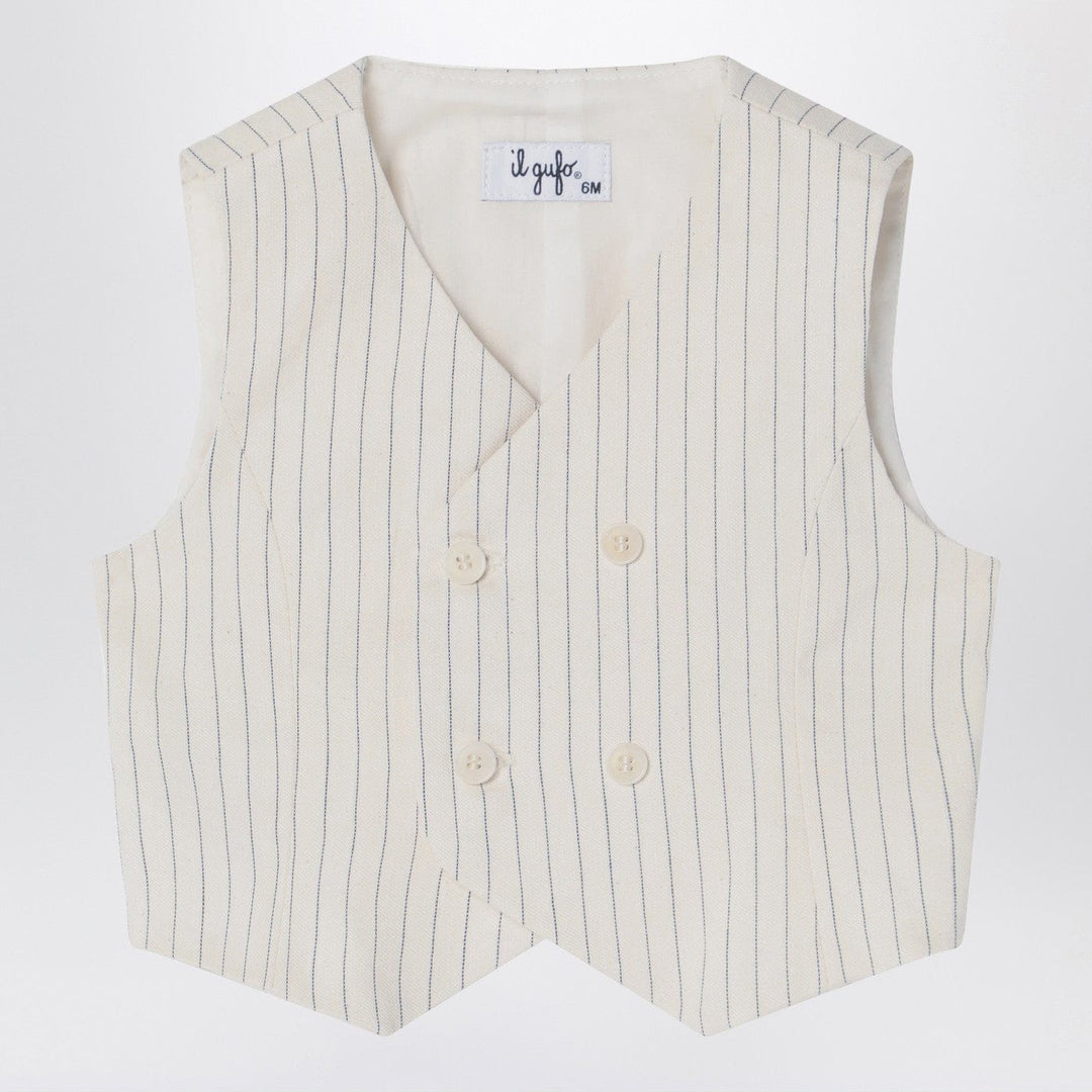 Vests 18 Il Gufo - Double-breasted vest in pinstriped cotton Brand