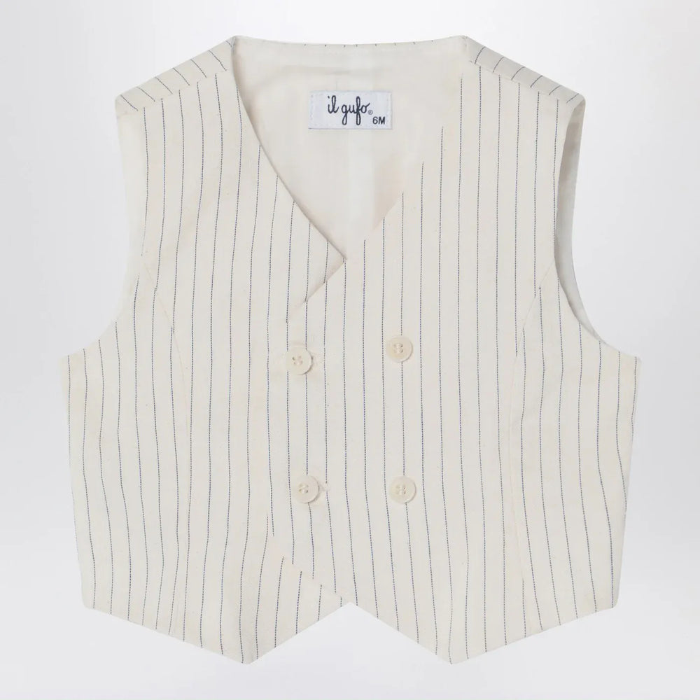 Il Gufo - Double-breasted vest in pinstriped cotton Brand Vests 18