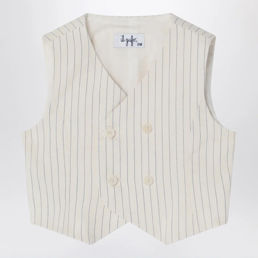 Il Gufo - Double-breasted vest in pinstriped cotton Brand Vests 18
