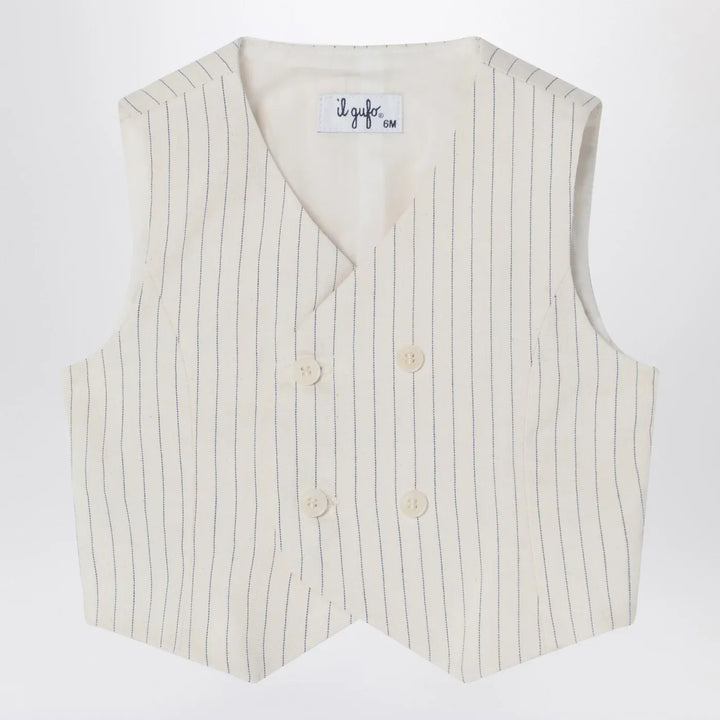 Il Gufo - Double-breasted vest in pinstriped cotton Brand Vests 6