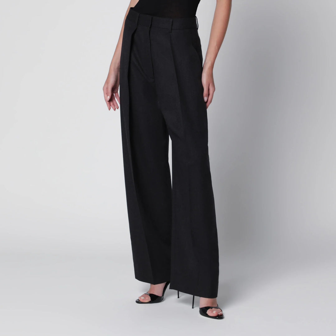 Victoria Beckham - Cecilia Trousers in Dark Grey Mélange Wool Brand