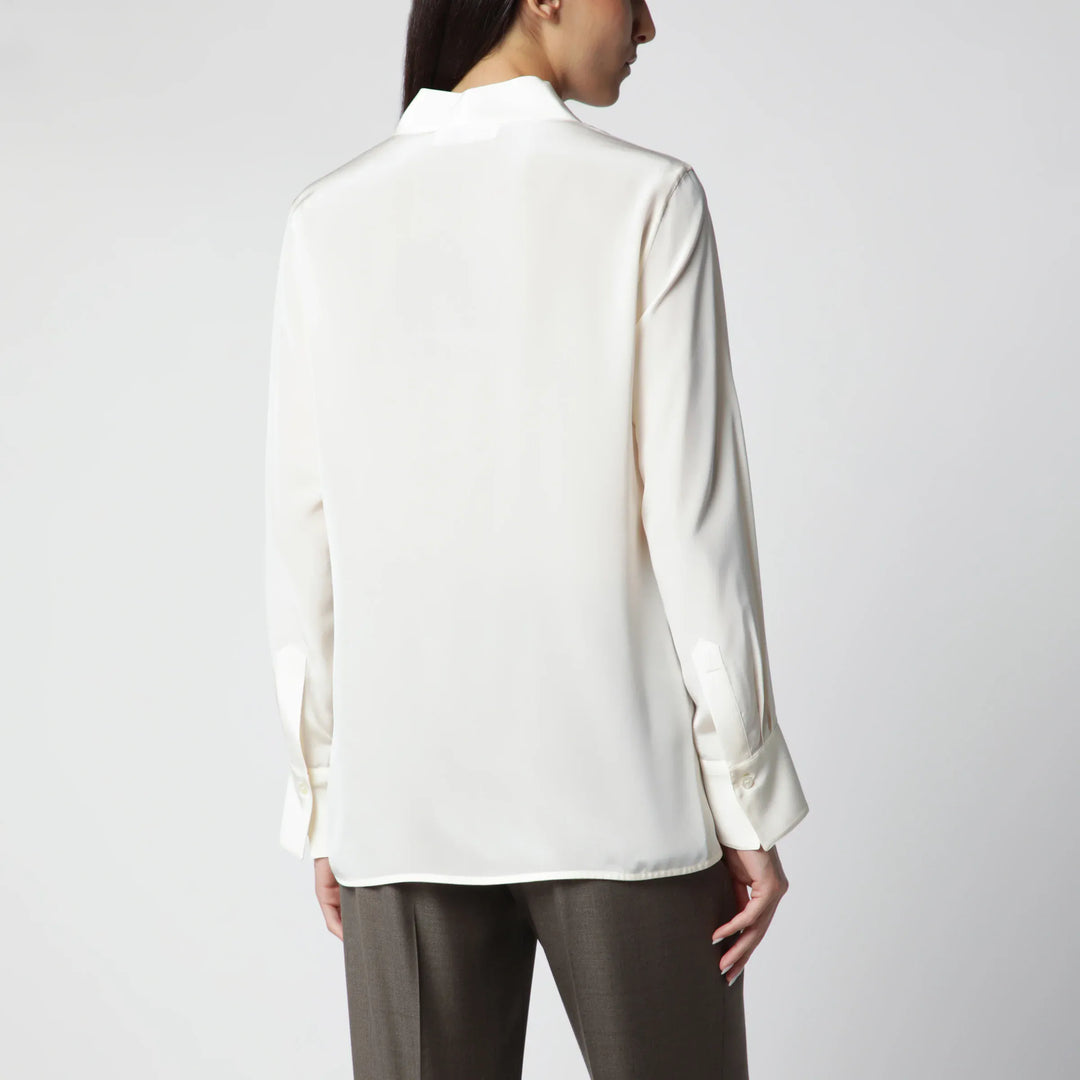 Victoria Beckham - Ivory Silk V-Neck Blouse Brand