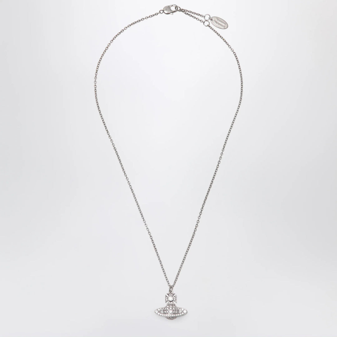Vivienne Westwood - Orb pendant necklace in platinum with crystals Brand U