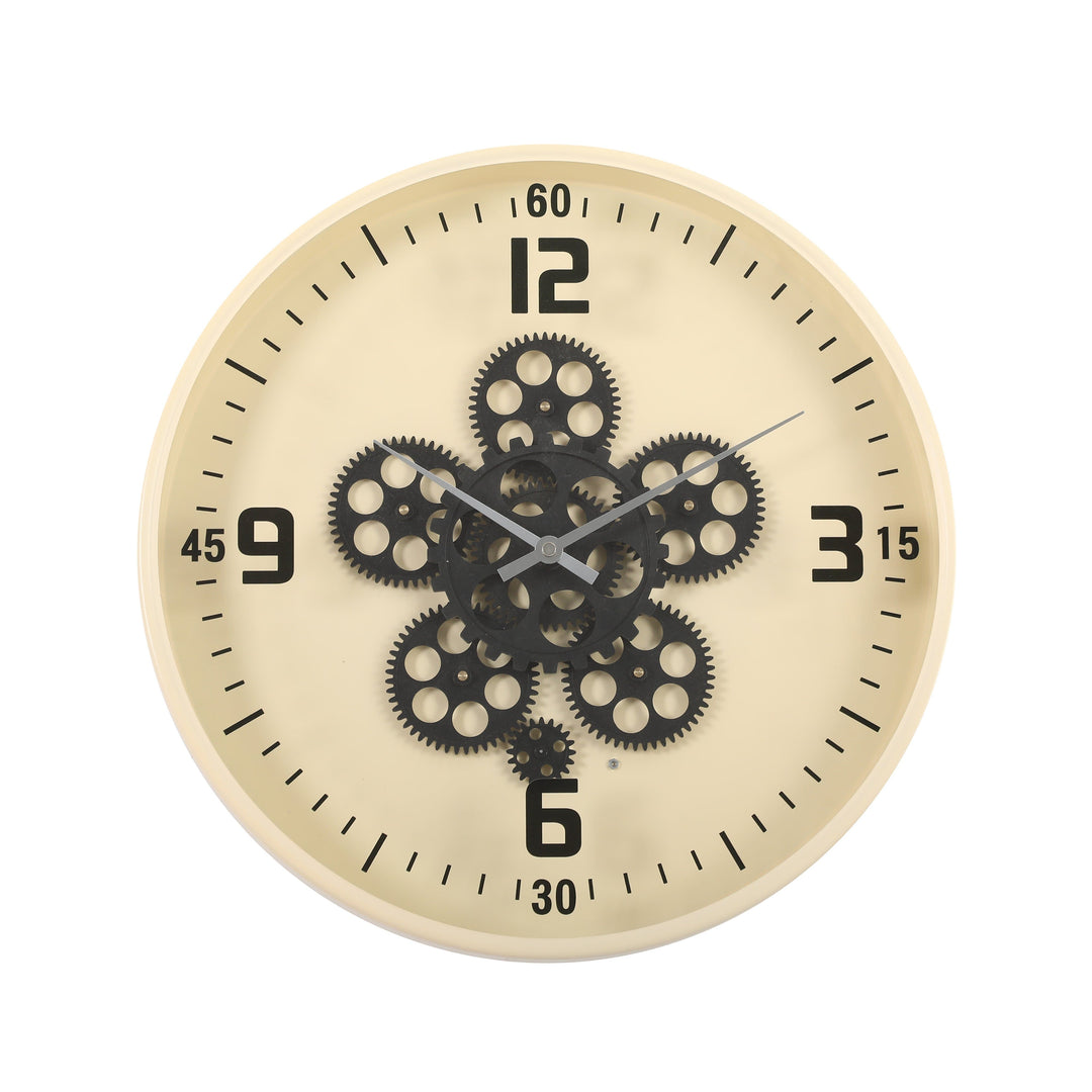 Chilli Wall Clock Ginger D40cm Round Modern moving cogs wall clock - Beige Brand