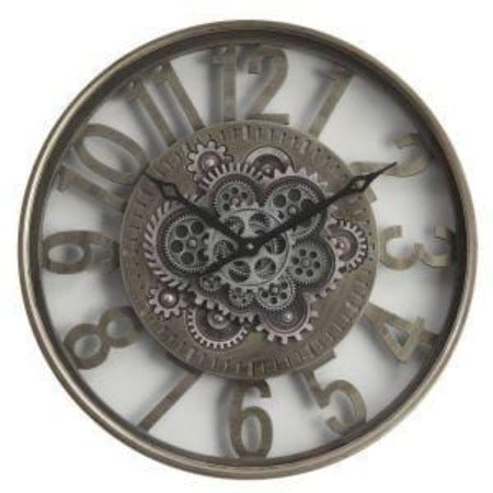 Chilli Wall Clock Le Carrousel D59cm Round Levon Industrial moving cogs wall clock - Grey wash Brand