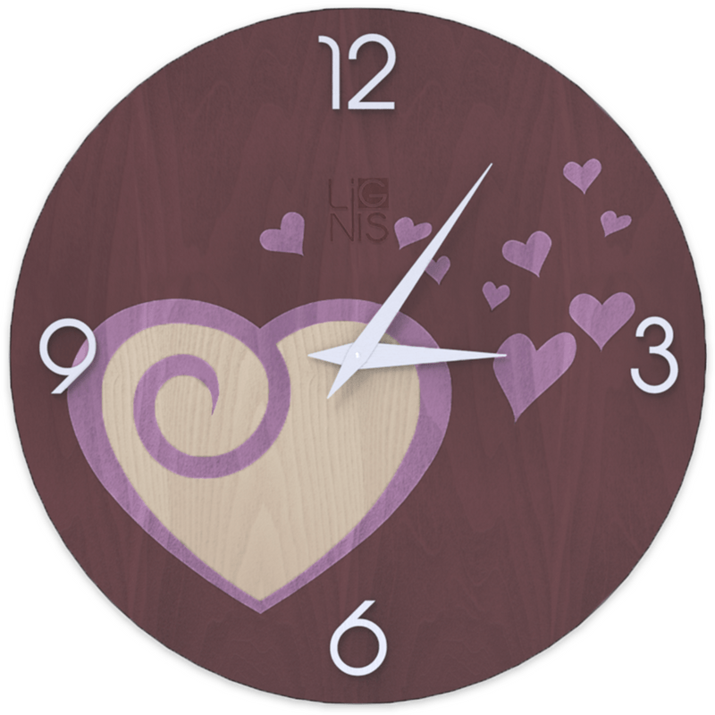 Lignis Wall Clock Lignis Dolcevita Wall Clock Love Amour Colors Brand