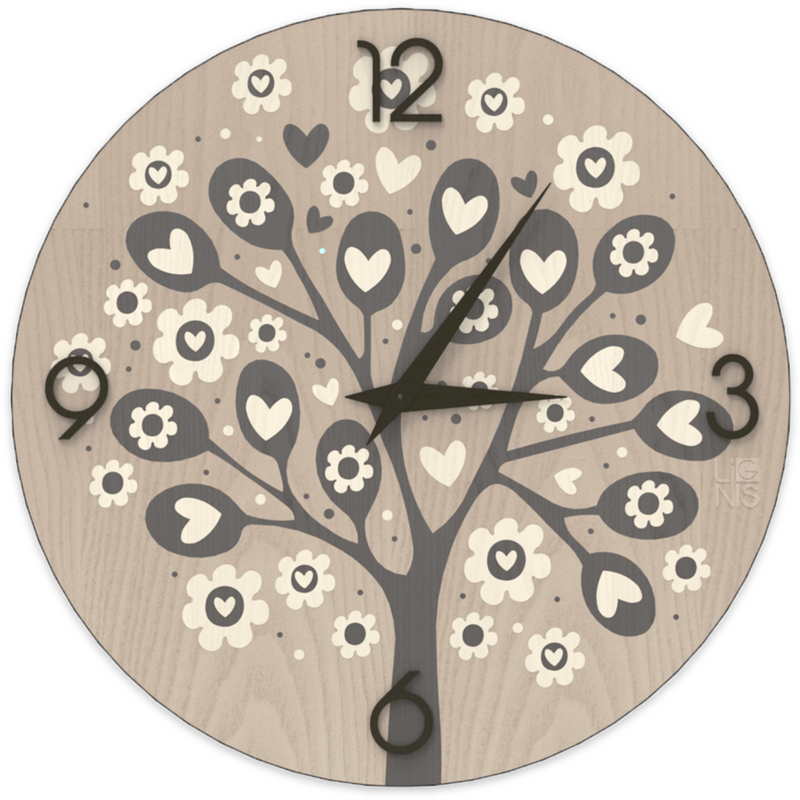 Lignis Wall Clock Lignis Dolcevita Wall Clock Love Tree Oh Hearts Cold Brand
