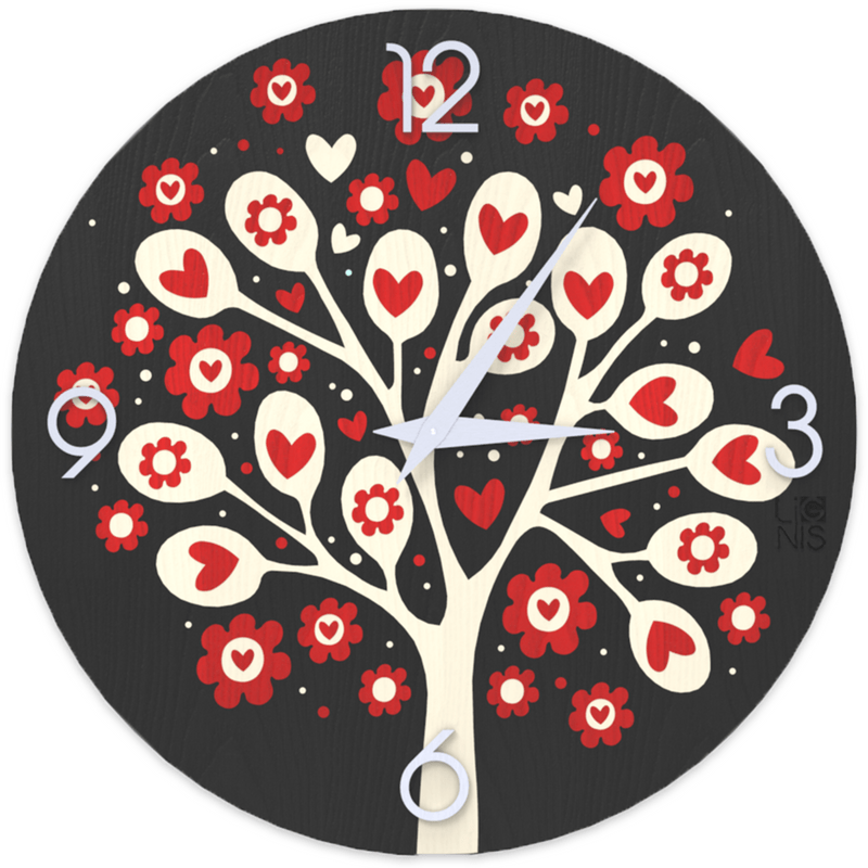 Lignis Wall Clock Lignis Dolcevita Wall Clock Love Tree Oh Hearts Colors Brand