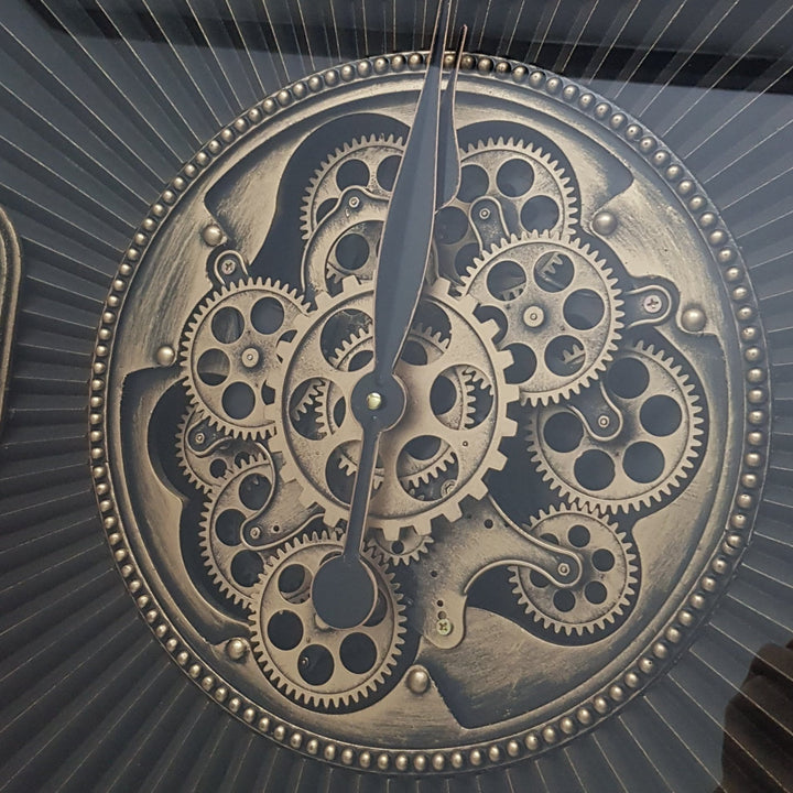 Chilli Wall Clock The Aviator Bronze Round Maxim Ribbed Exposed Gear Clock Brand