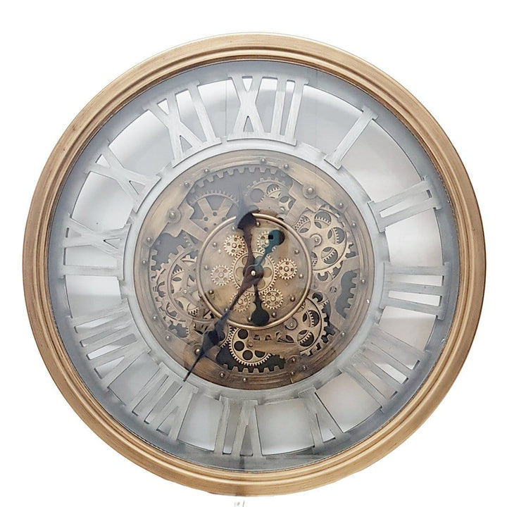Chilli Wall Clock Venetian Round 72cm Classic moving cogs wall clock - Gold w/ silver Brand