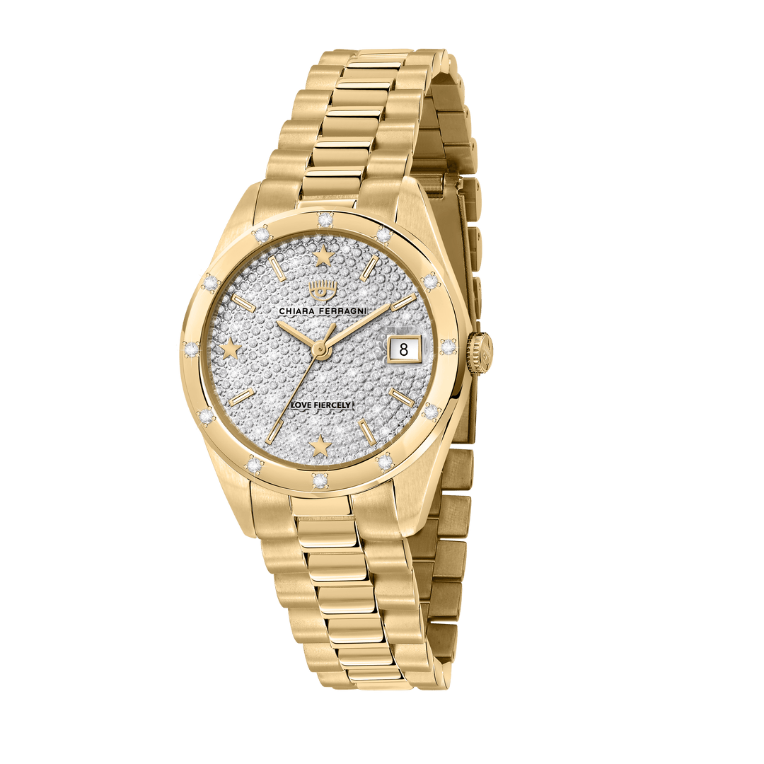 Chiara Ferragni Watch Chiara Ferragni Everyday Gold Glitter Watch Brand