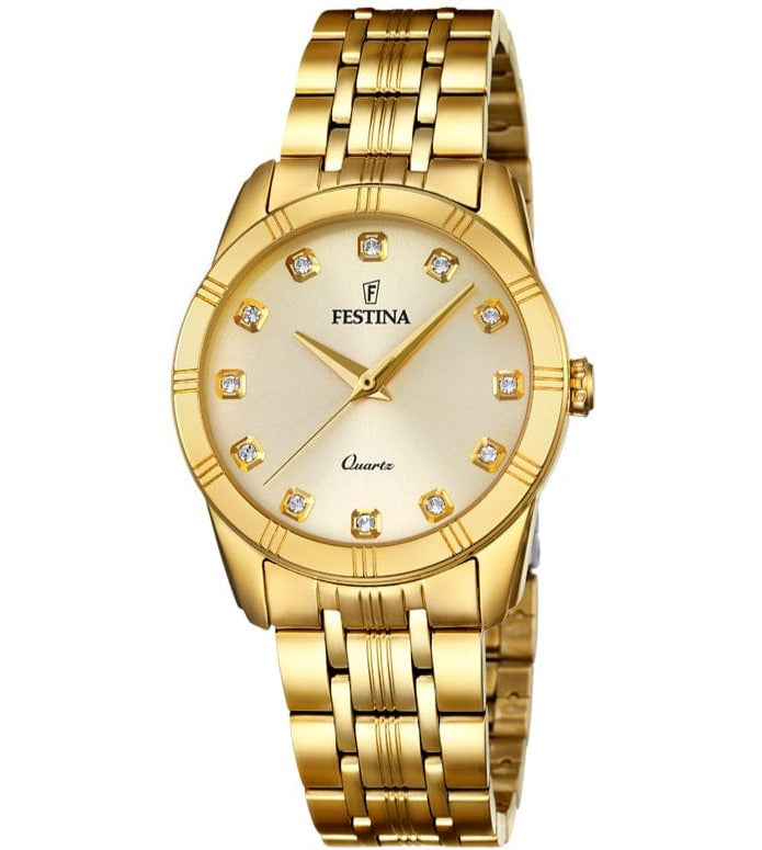 Festina Watch Festina Boyfriend Gold Woman's Watch Case 32 With Swarovski Crystals Festina Boyfriend Gold Woman's Watch - Swarovski Crystals SHOP NOW ILG Brand
