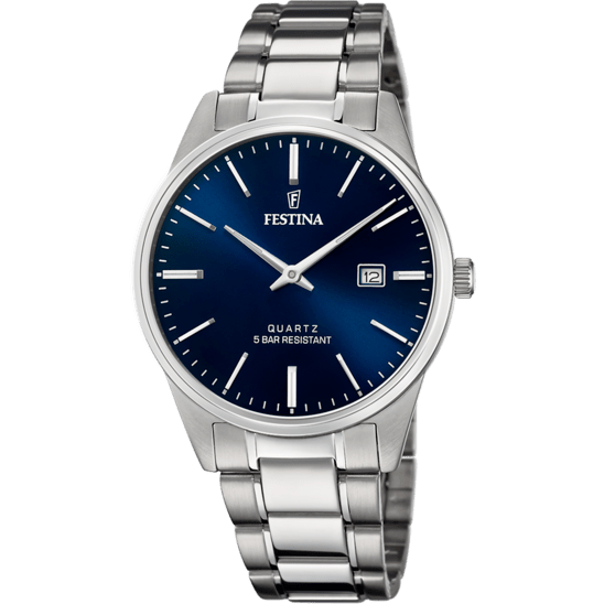 Festina Watch Festina Men's Blue Classics Stainless Steel Watch Bracelet F20511/3 Brand