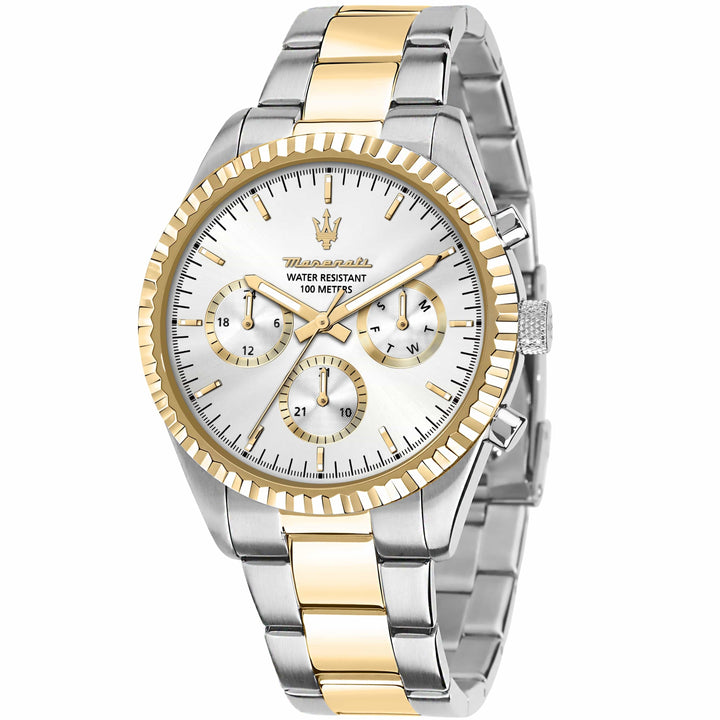 Maserati Watch Maserati Competizione 43mm Multifunction Two Tone Chronograph Maserati Watch Competizione 43mm For Men&