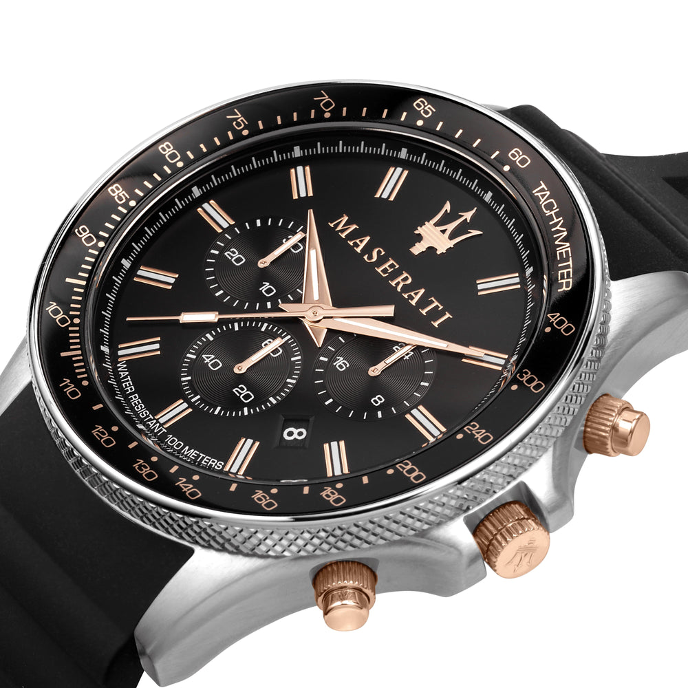 Maserati Watch Maserati Sfida Black Dial 44mm Watch Brand