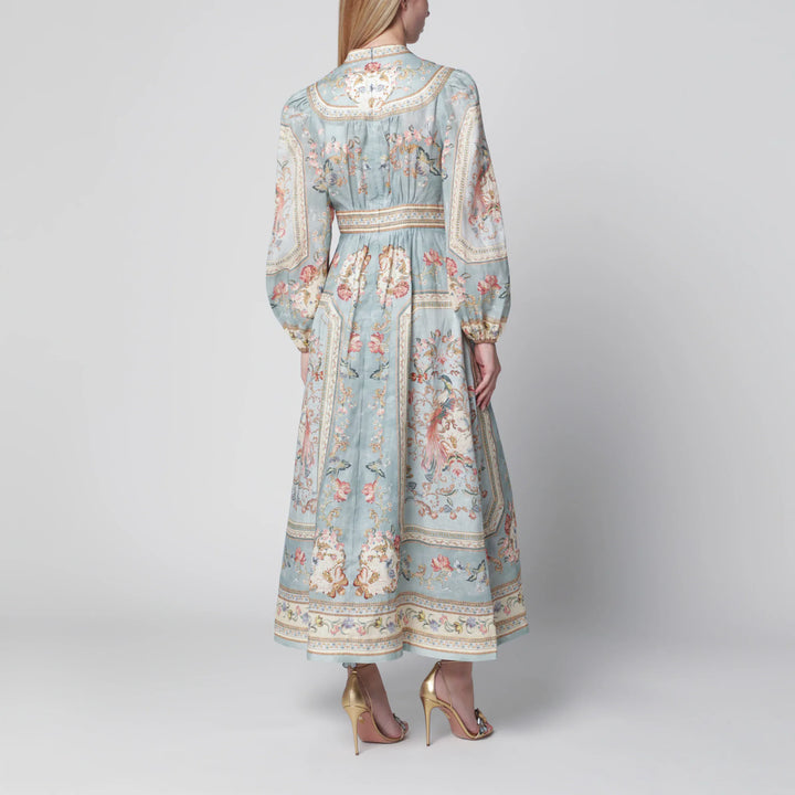 ZIMMERMANN - Roselight Midi Dress in Floral Linen Brand