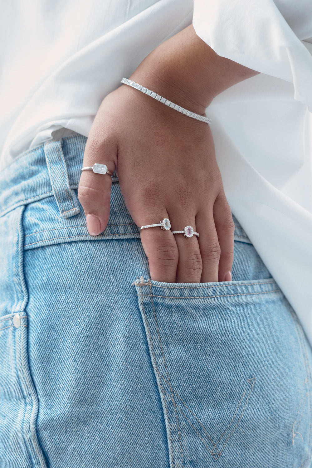 Georgini Bracelet Georgini Selena 3mm Tennis Bracelet Silver 17.5cm Brand