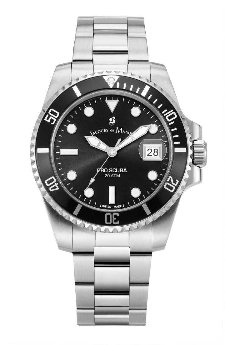 Jacques du Manoir Watch Jacques du Manoir Swiss-Made Pro Scuba 43mm Stainless Steel Diver&